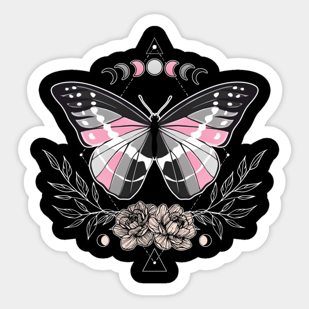 Demigirl Butterfly LGBT Pride Flag Sticker by Psitta